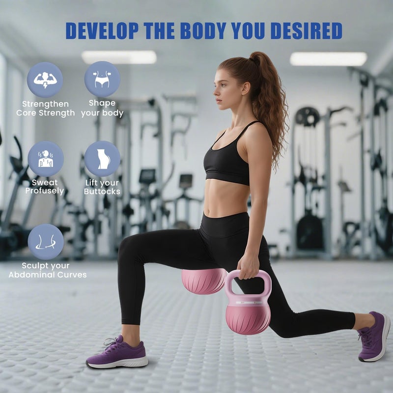 YYJO Soft Kettlebell - Shook Resistance Base Anti-Slip, Wide-Grip Handle 5/10/15 LBS Weights Strength and Safety for Women and Men Workout- Color Coded - Image 3